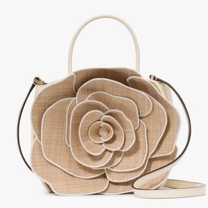Kate Spade  Flora Rose Straw Crossbody, Natural